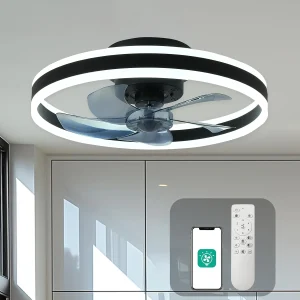 Ceiling Fan with Remote Control Flush Mount Modern LED