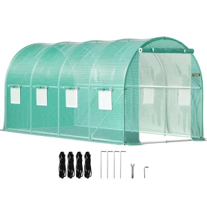 Walk-in Tunnel Greenhouse Galvanized Frame & Cover