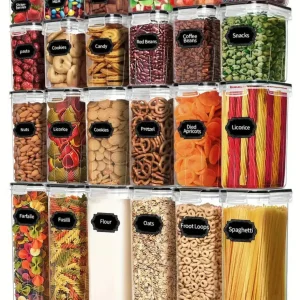 24pcs Airtight Food Storage Containers with Labels