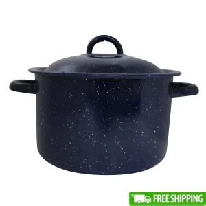 Enamel Stock Pot Soup Stew Steel Oven Efficient Heat Distribution
